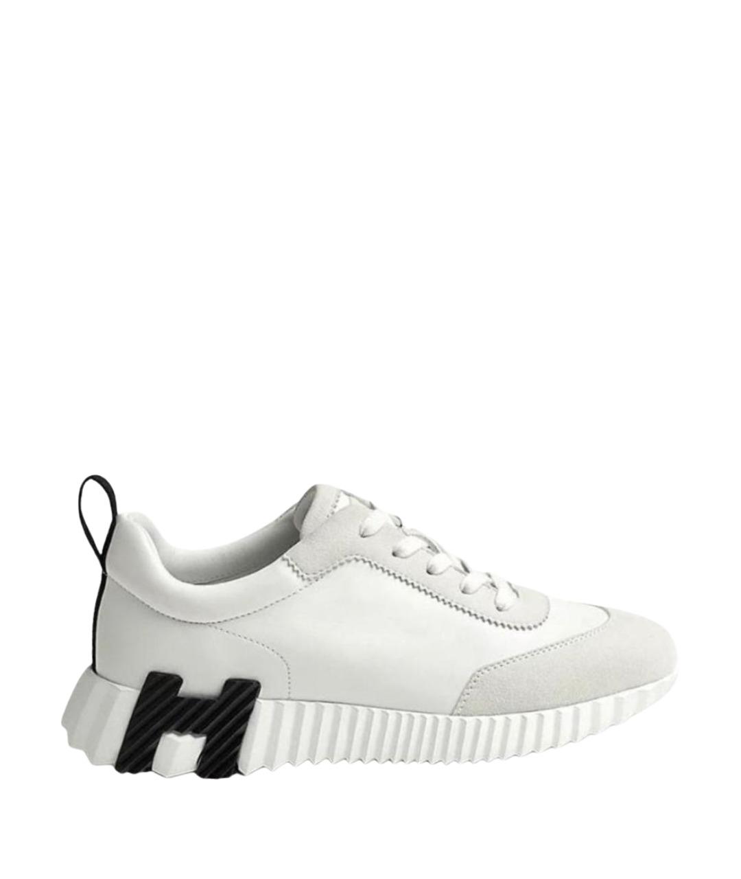 HERMES Белые кожаные низкие кроссовки / кеды, фото 1