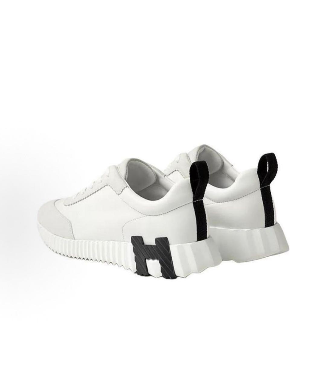 HERMES Белые кожаные низкие кроссовки / кеды, фото 3