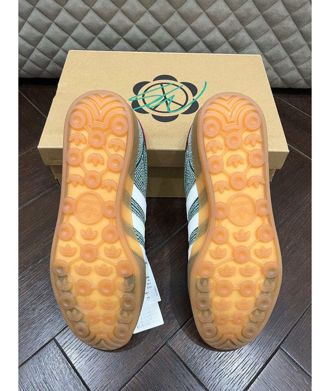 ADIDAS Зеленые текстильные низкие кроссовки / кеды, фото 5