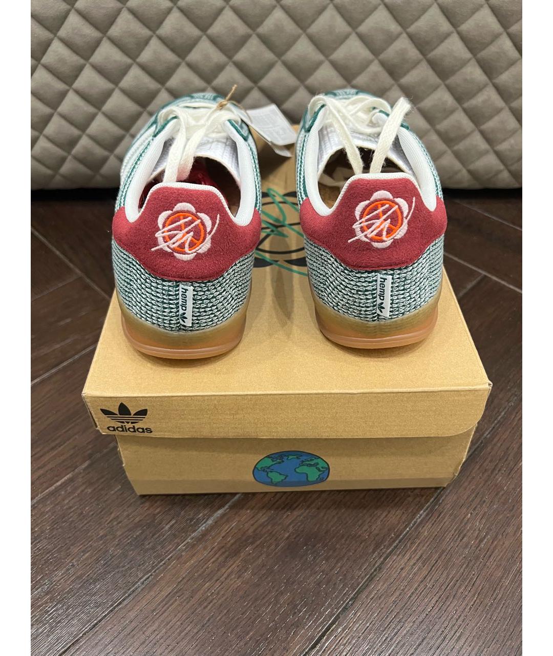 ADIDAS Зеленые текстильные низкие кроссовки / кеды, фото 3