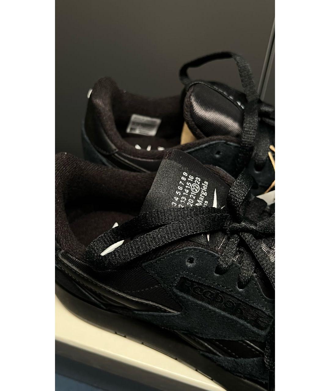 MAISON MARGIELA Черные замшевые низкие кроссовки / кеды, фото 6
