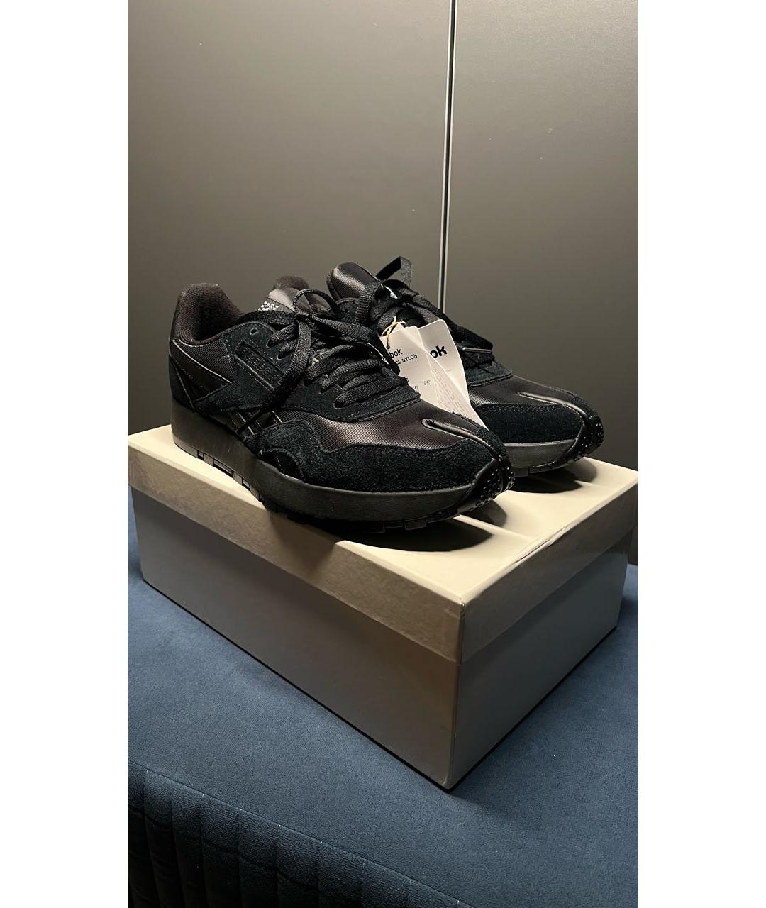 MAISON MARGIELA Черные замшевые низкие кроссовки / кеды, фото 2