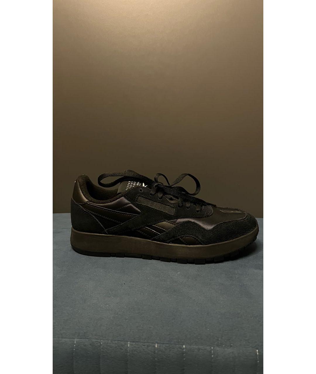 MAISON MARGIELA Черные замшевые низкие кроссовки / кеды, фото 7