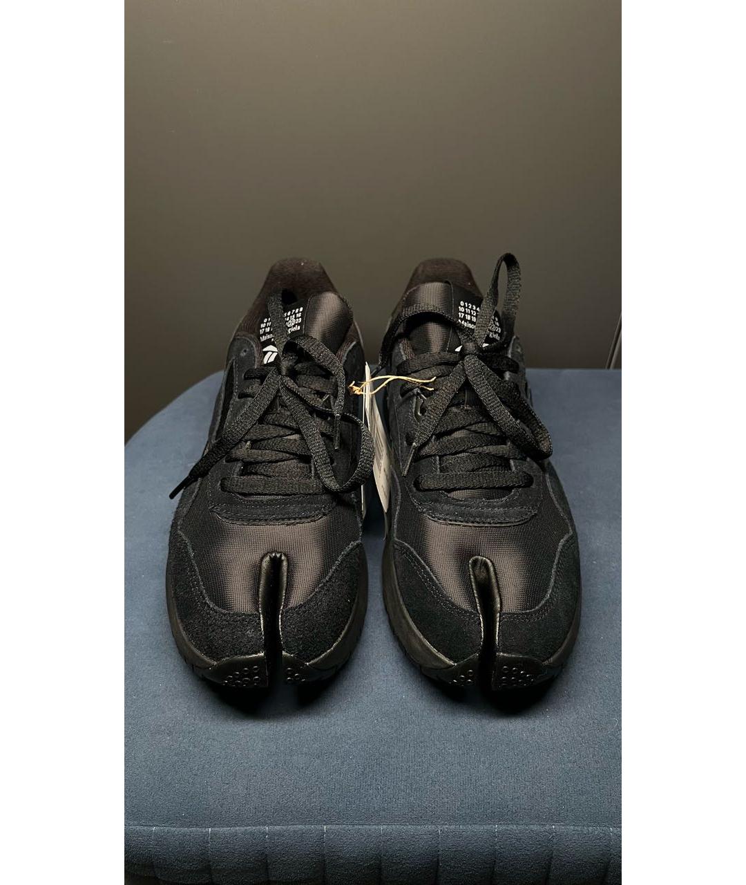 MAISON MARGIELA Черные замшевые низкие кроссовки / кеды, фото 3