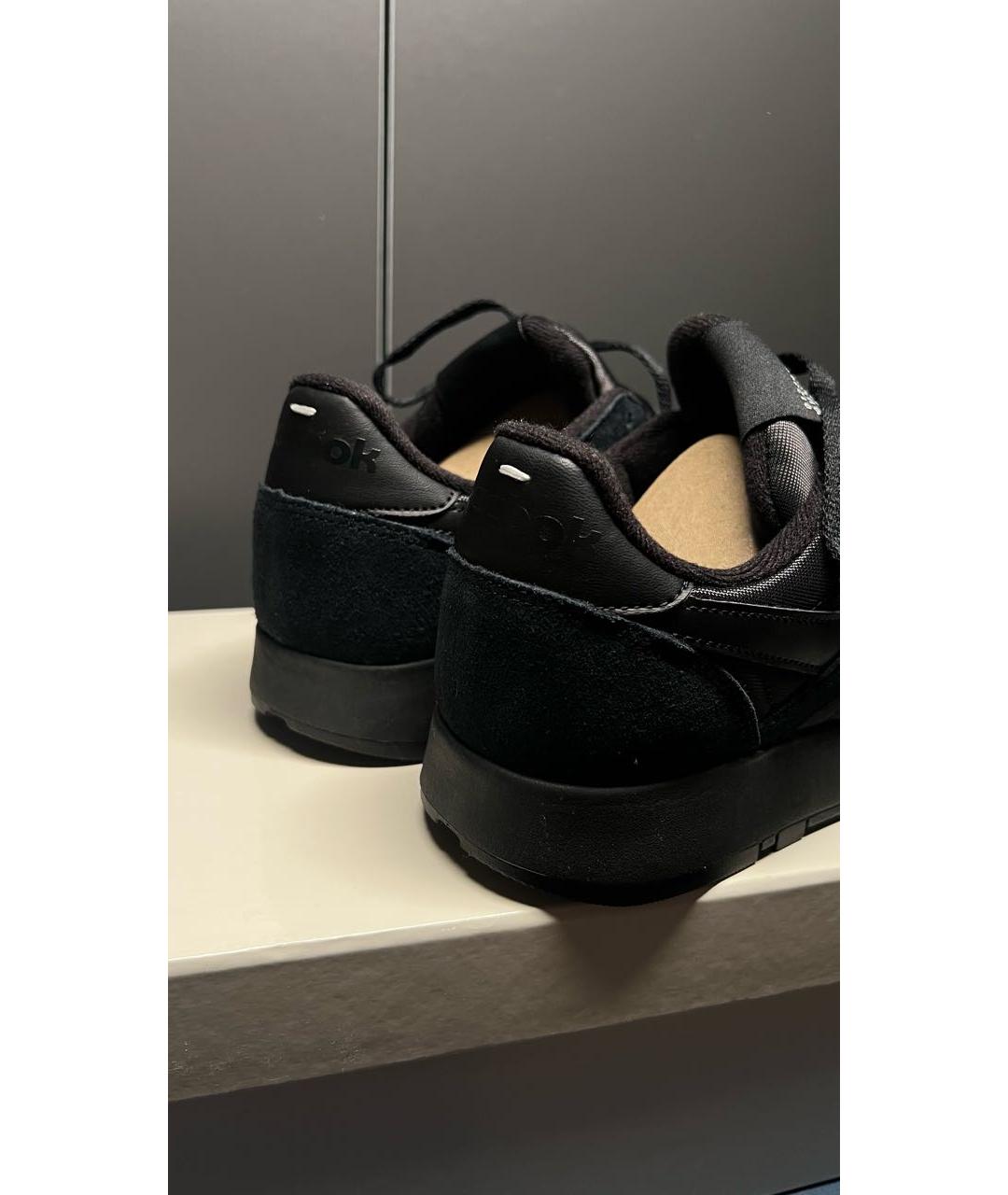 MAISON MARGIELA Черные замшевые низкие кроссовки / кеды, фото 5