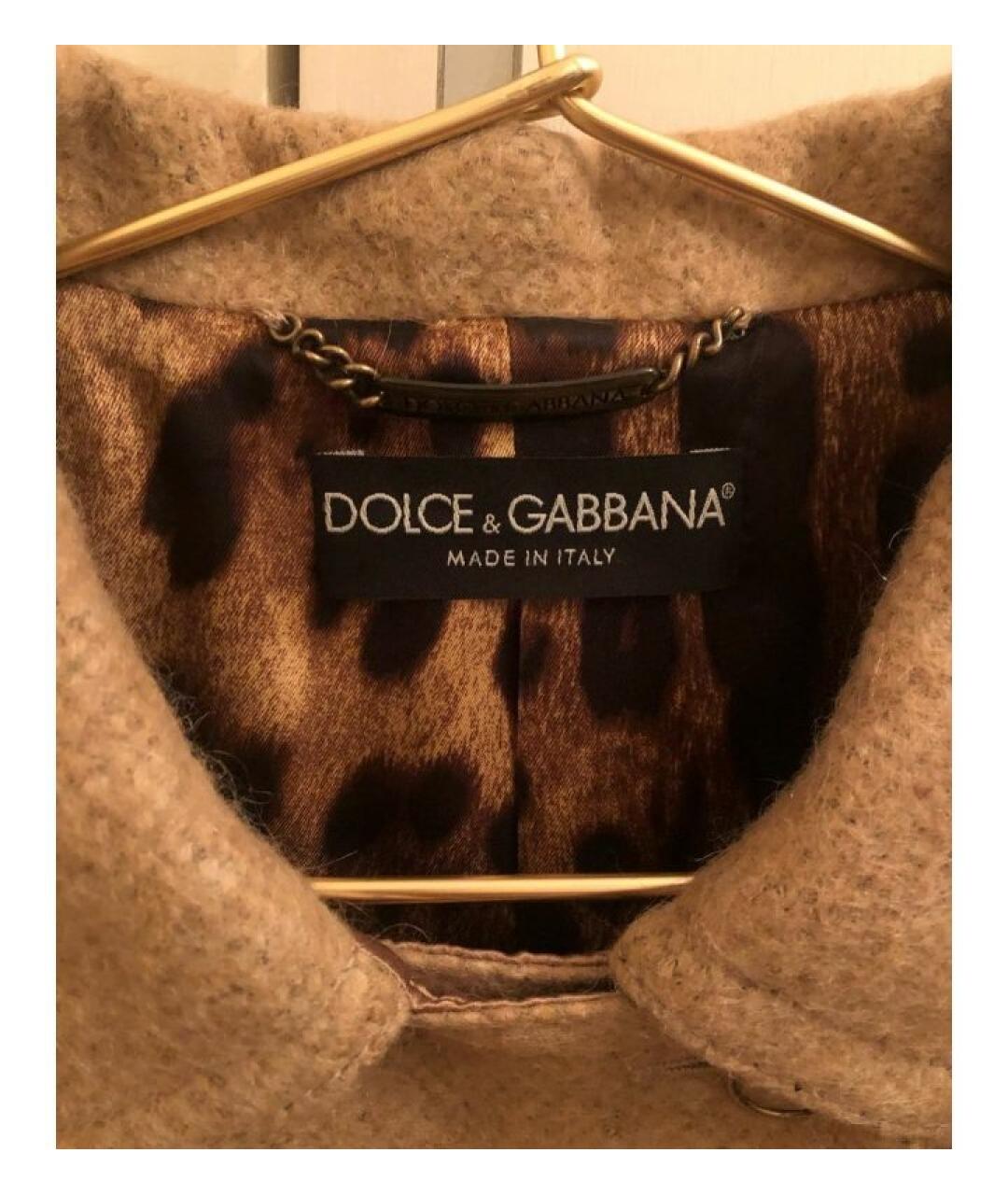 DOLCE&GABBANA Бежевое шерстяное пальто, фото 6