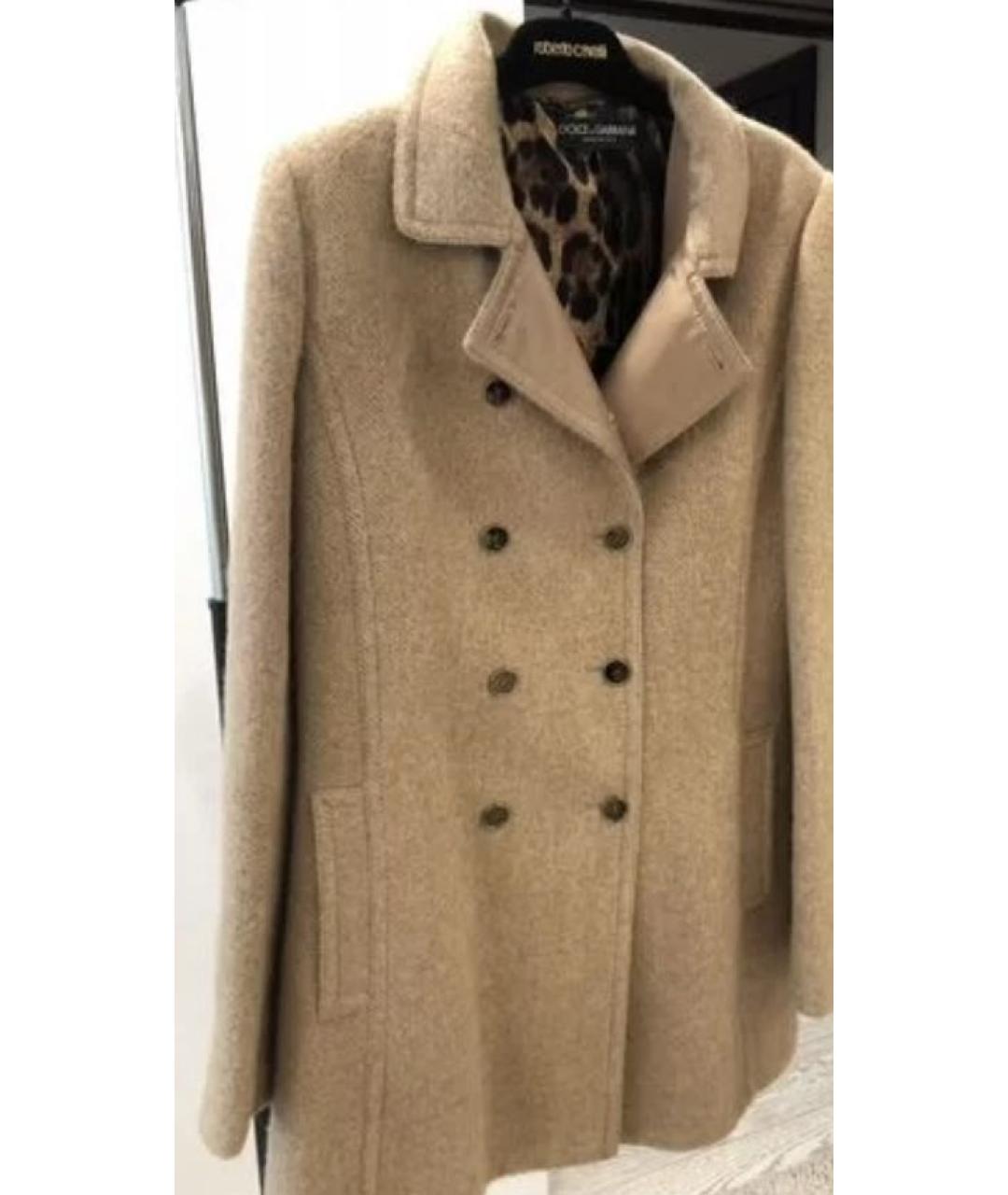 DOLCE&GABBANA Бежевое шерстяное пальто, фото 3