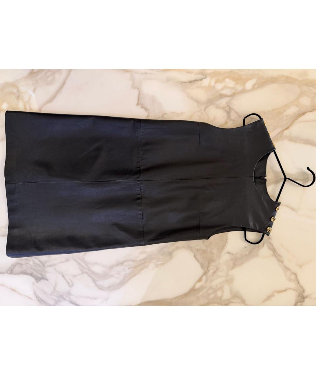 GUCCI Черный кожаный сарафан, фото 4