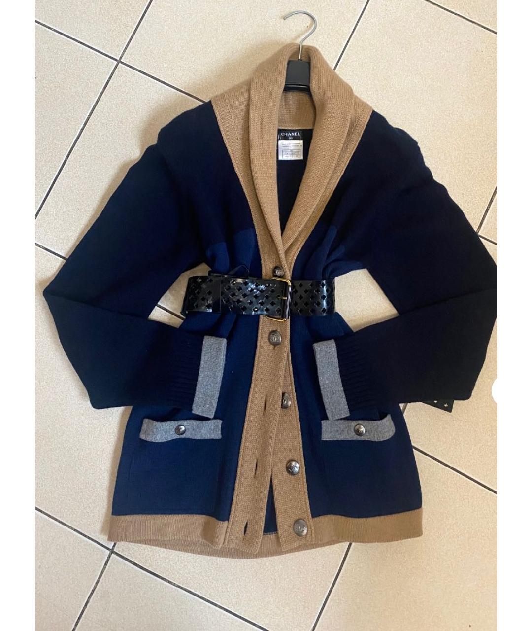 CHANEL Темно-синий кашемировый жакет/пиджак, фото 9