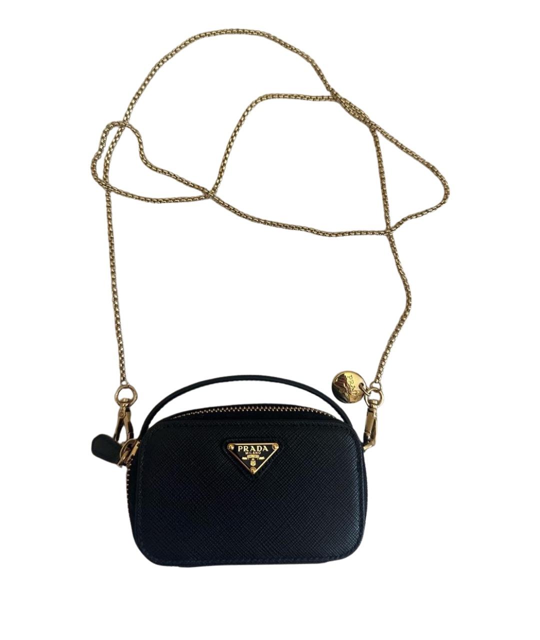 PRADA Черная кожаная сумка через плечо, фото 1