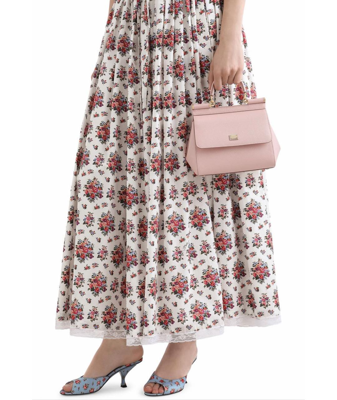 DOLCE&GABBANA Розовая кожаная сумка через плечо, фото 5