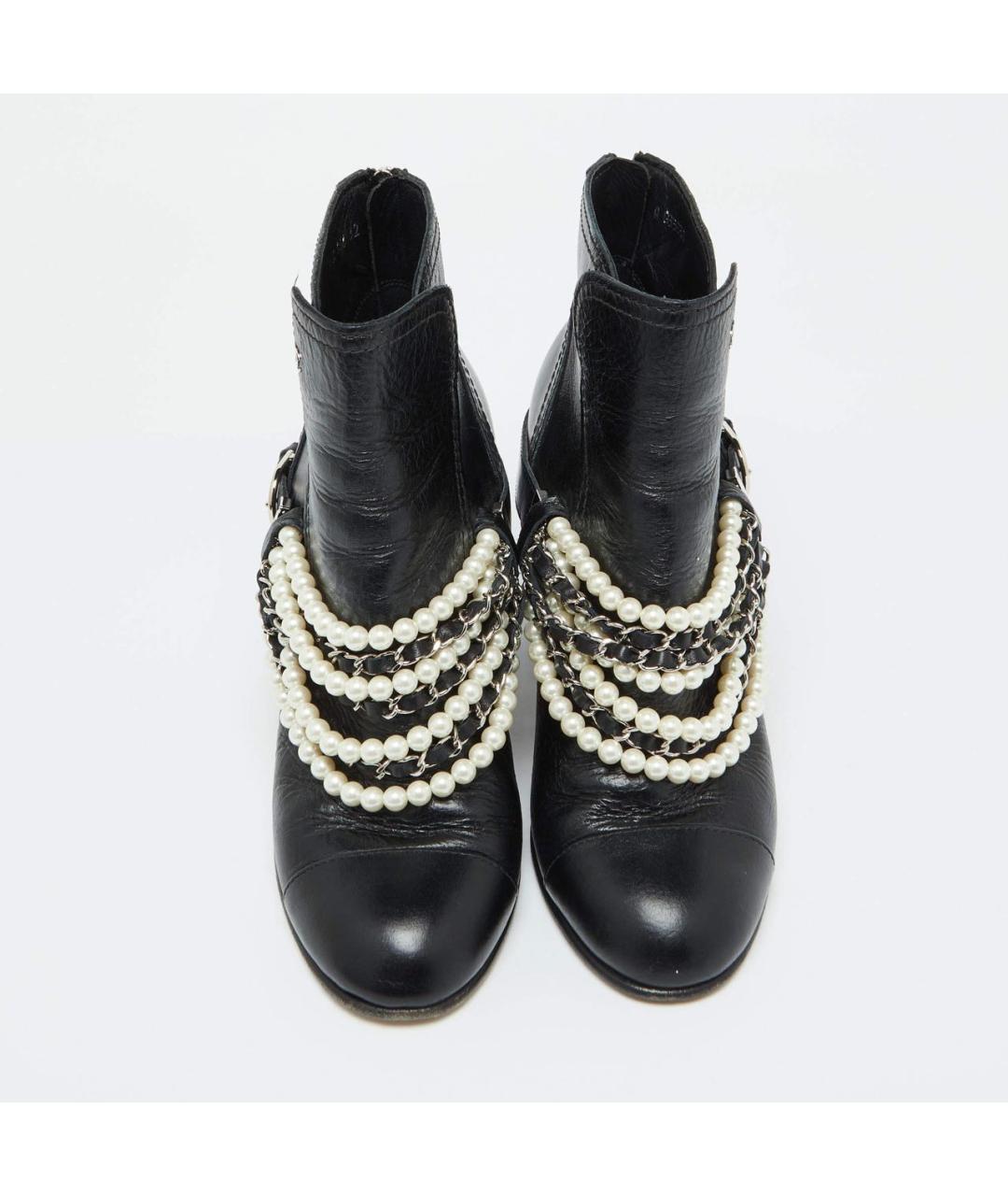 CHANEL Черные кожаные ботильоны, фото 2