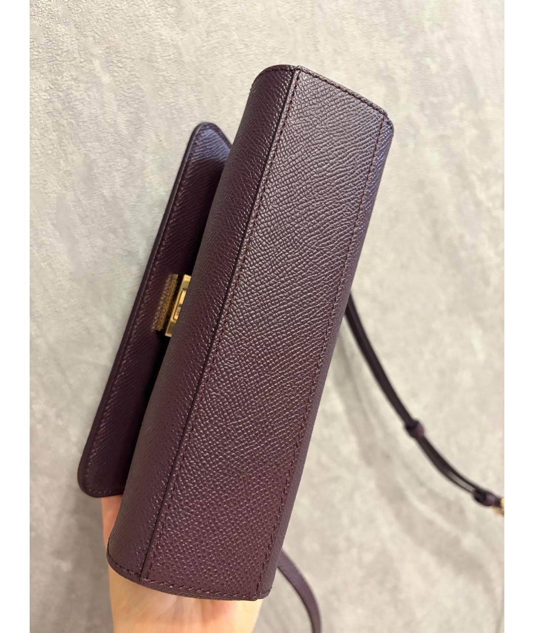 DOLCE&GABBANA Бордовая кожаная сумка с короткими ручками, фото 6