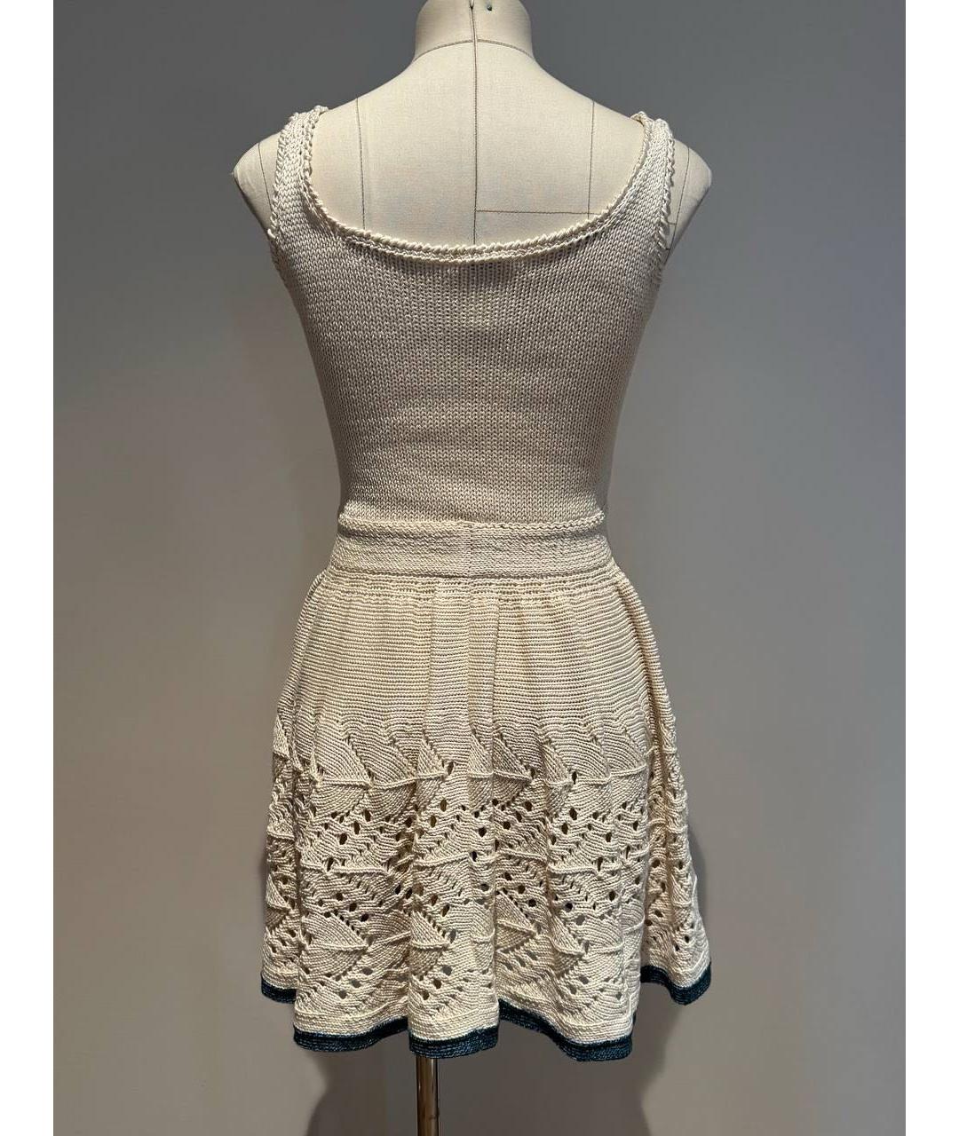 CHANEL Белое шелковое повседневное платье, фото 2