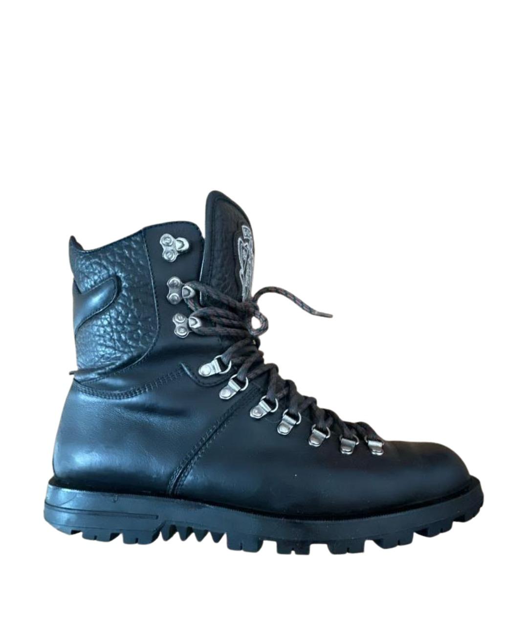 GUCCI Черные кожаные высокие ботинки, фото 1