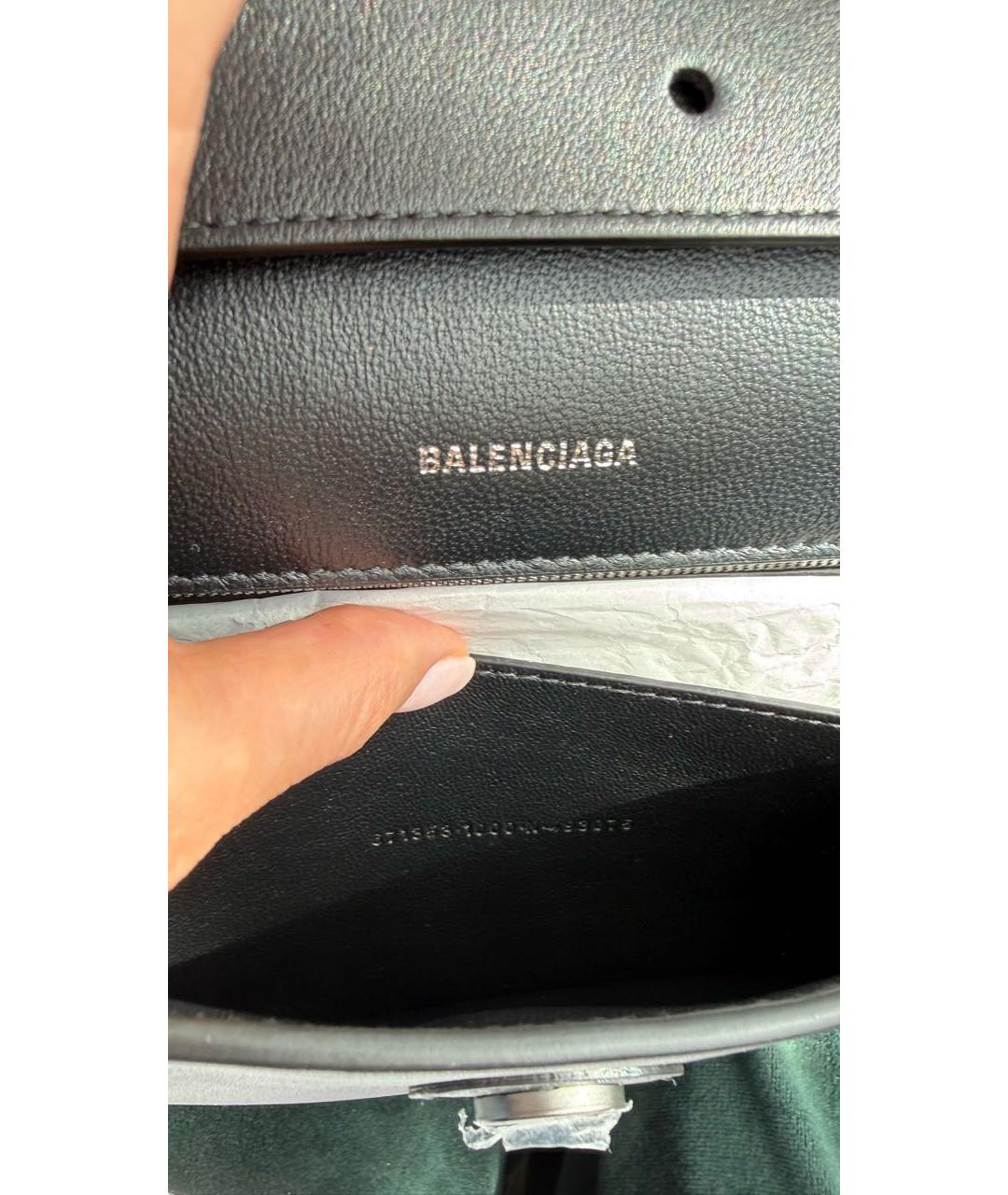 BALENCIAGA Черная кожаная сумка через плечо, фото 7