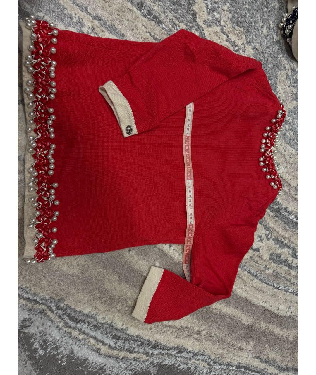 CHANEL Красный кашемировый кардиган, фото 2