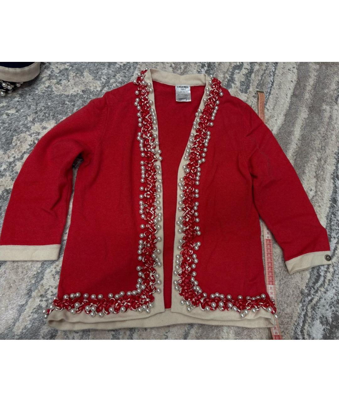 CHANEL Красный кашемировый кардиган, фото 5