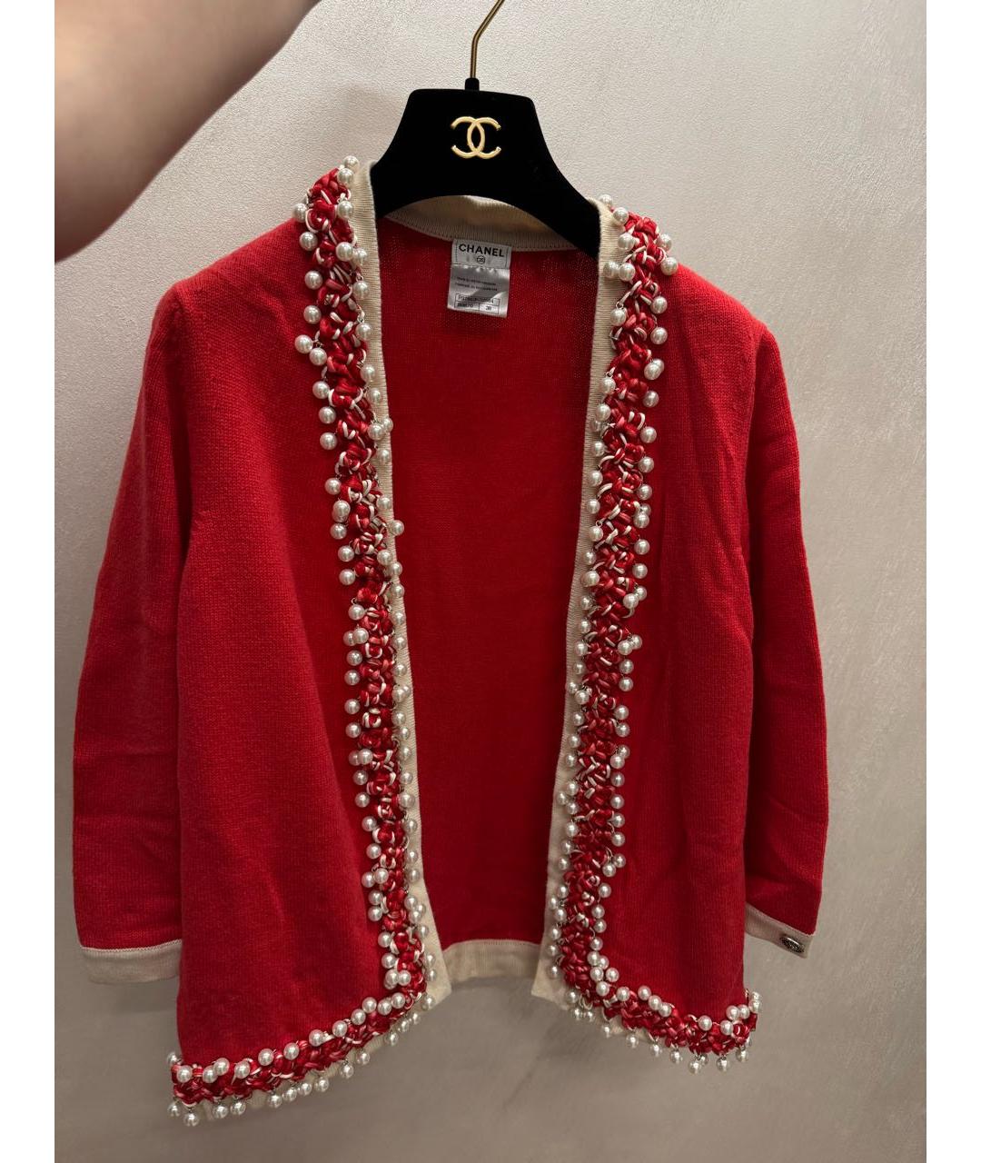 CHANEL Красный кашемировый кардиган, фото 4