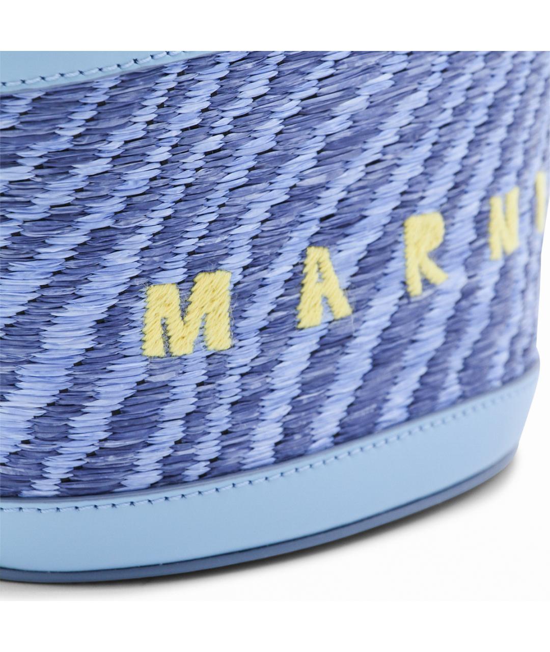 MARNI Синяя тканевая сумка тоут, фото 4