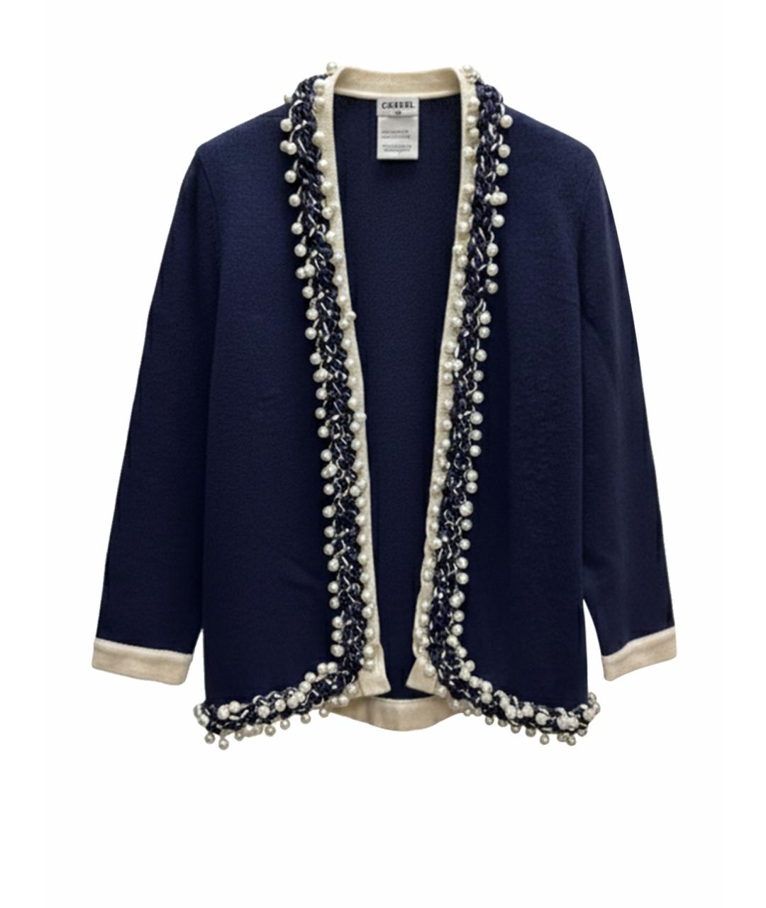 CHANEL Синий кашемировый кардиган, фото 1