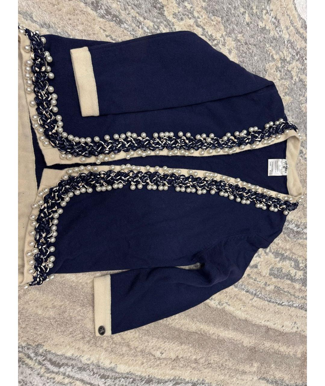 CHANEL Синий кашемировый кардиган, фото 2