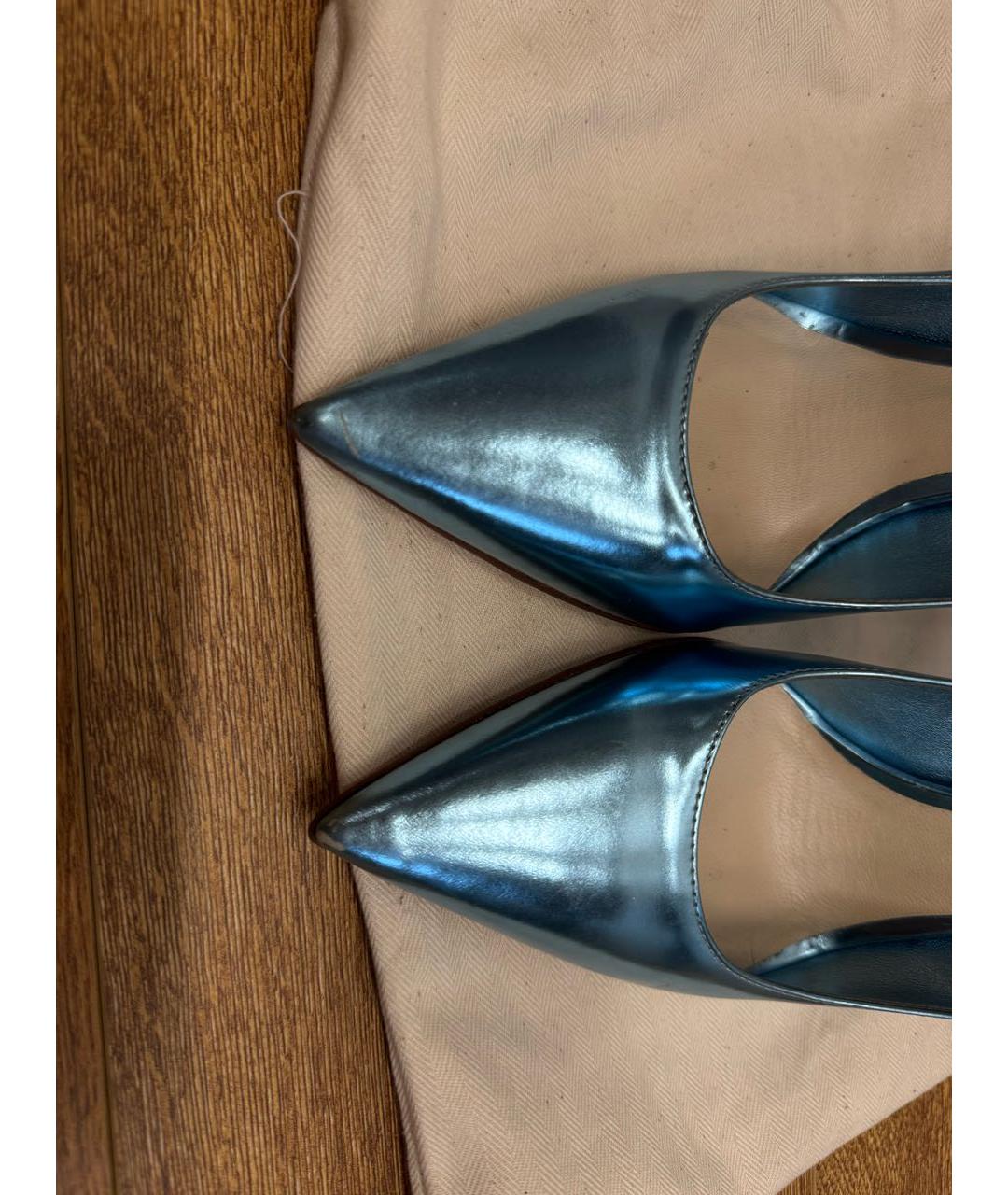 CHRISTIAN DIOR Голубые туфли из лакированной кожи, фото 3