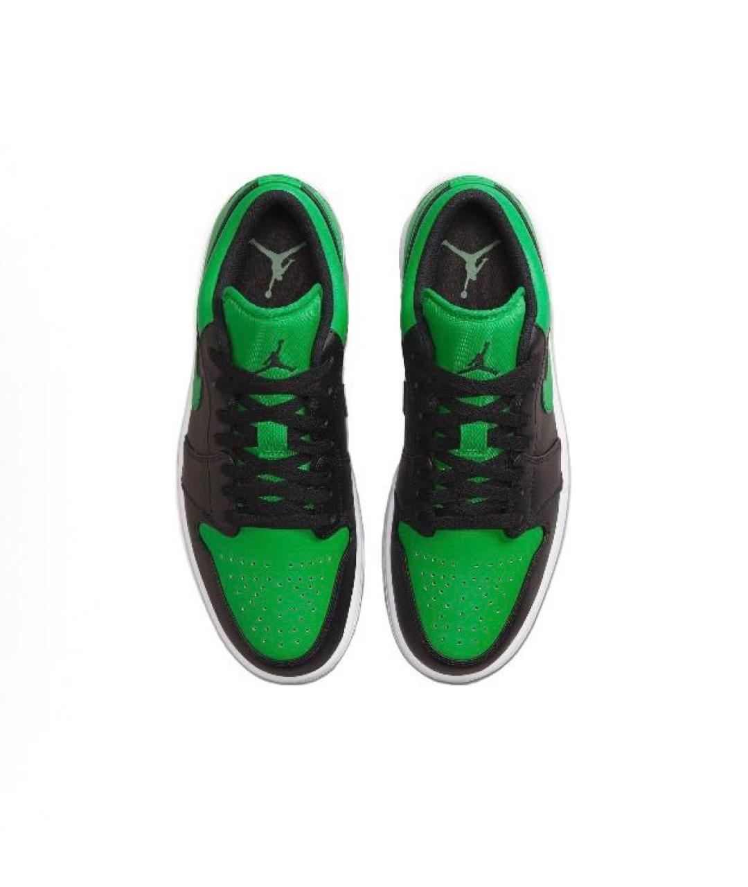 JORDAN Зеленые кожаные низкие кроссовки / кеды, фото 3
