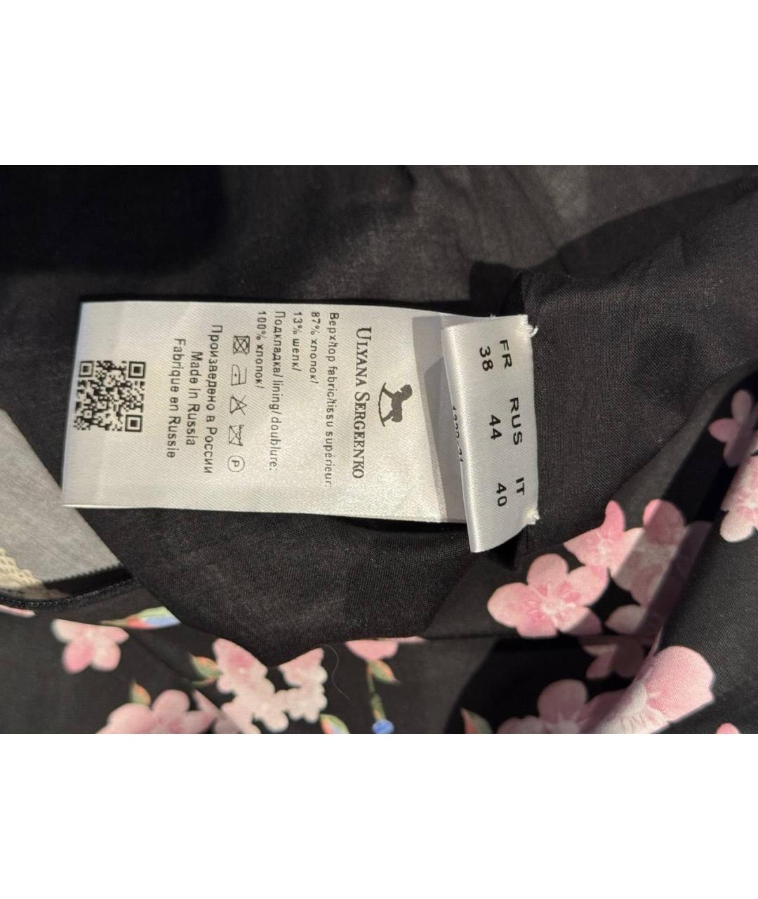 ULYANA SERGEENKO Черное хлопковое повседневное платье, фото 5