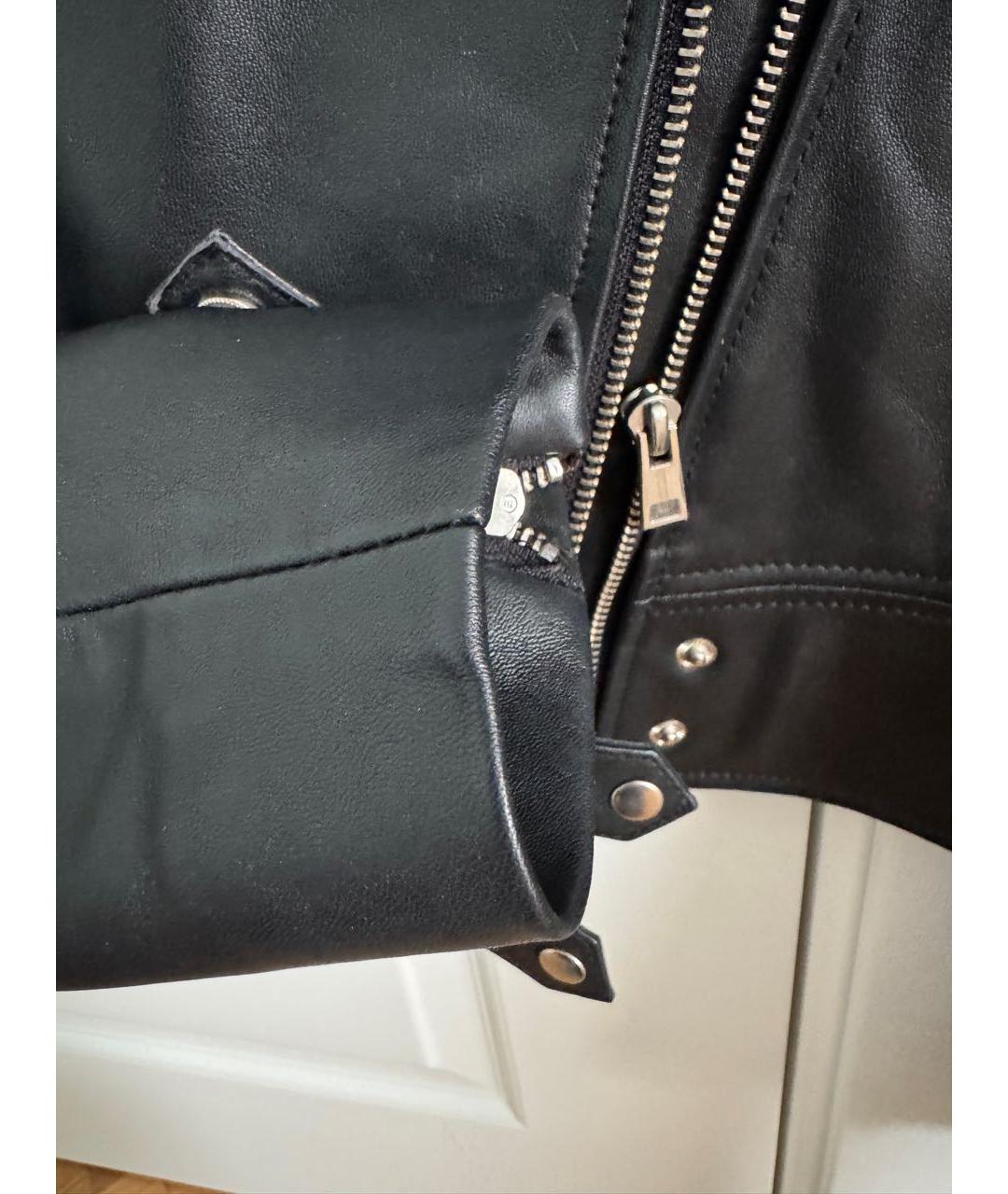 PINKO Черная кожаная куртка, фото 6