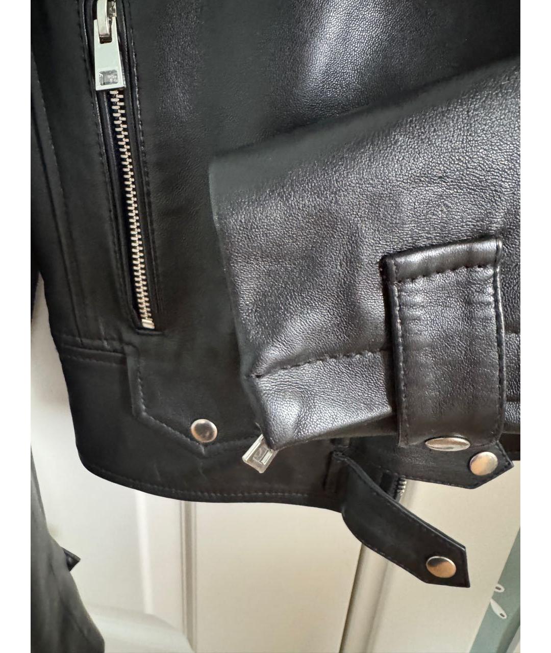 PINKO Черная кожаная куртка, фото 5