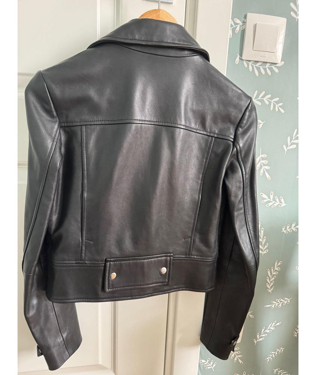 PINKO Черная кожаная куртка, фото 2