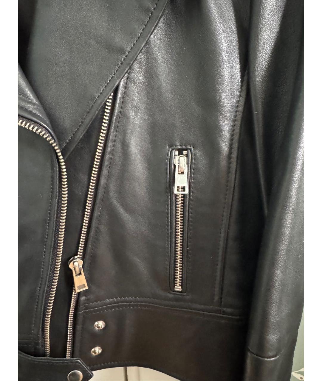 PINKO Черная кожаная куртка, фото 4
