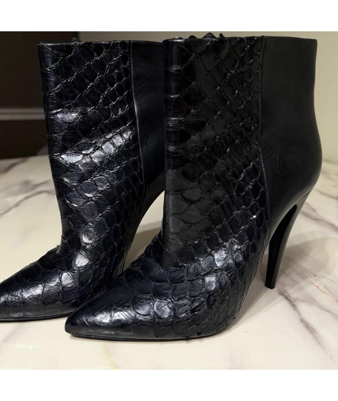 SAINT LAURENT Черные кожаные ботильоны, фото 3