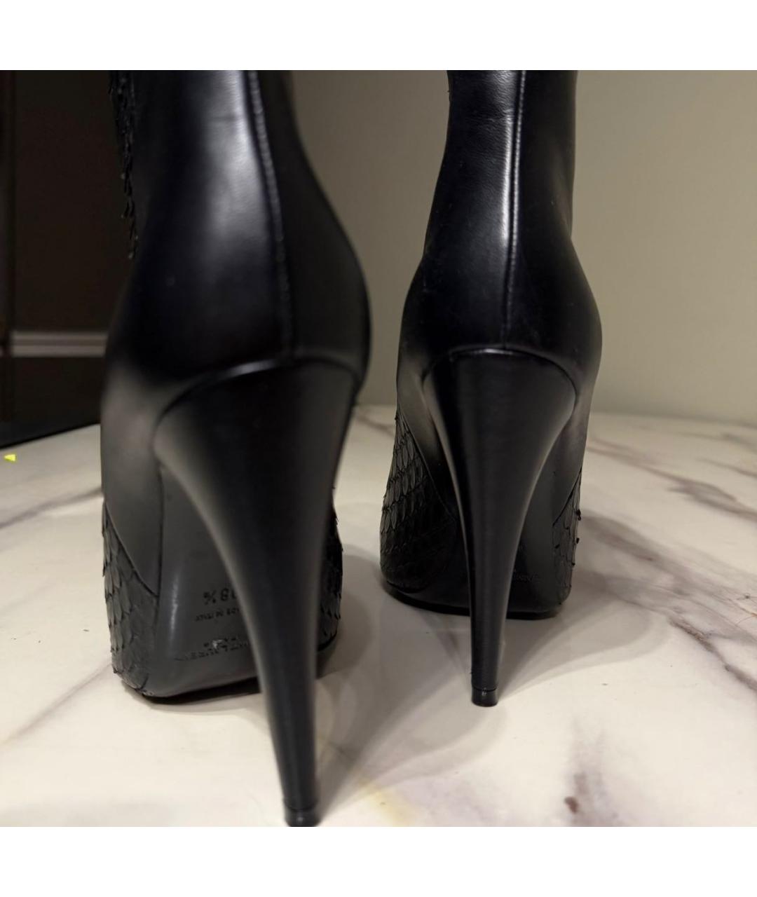 SAINT LAURENT Черные кожаные ботильоны, фото 4