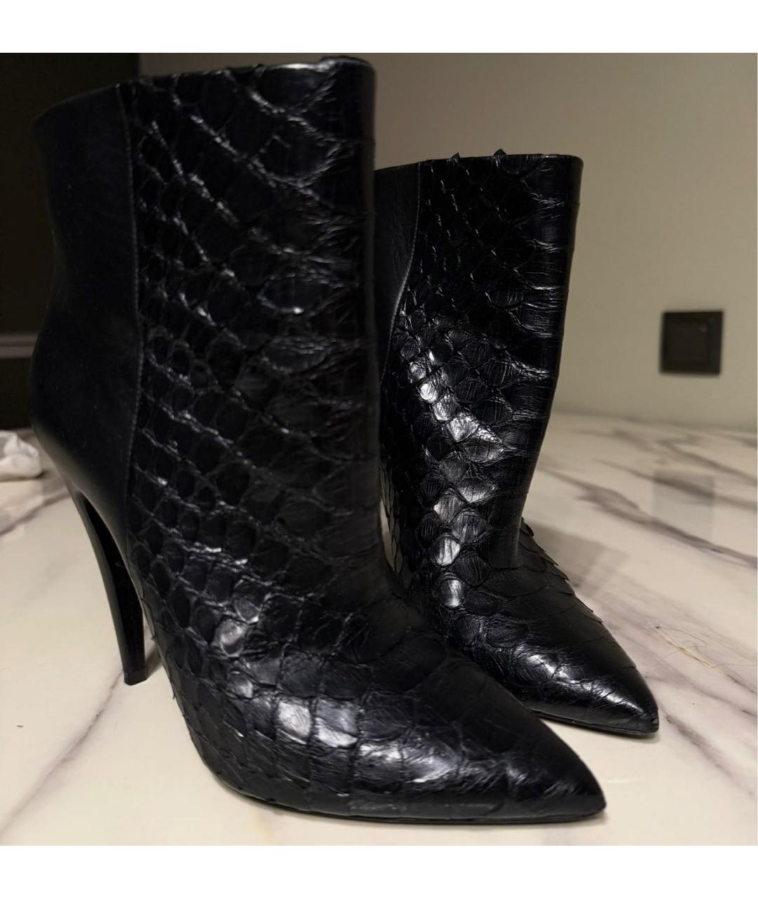 SAINT LAURENT Черные кожаные ботильоны, фото 2