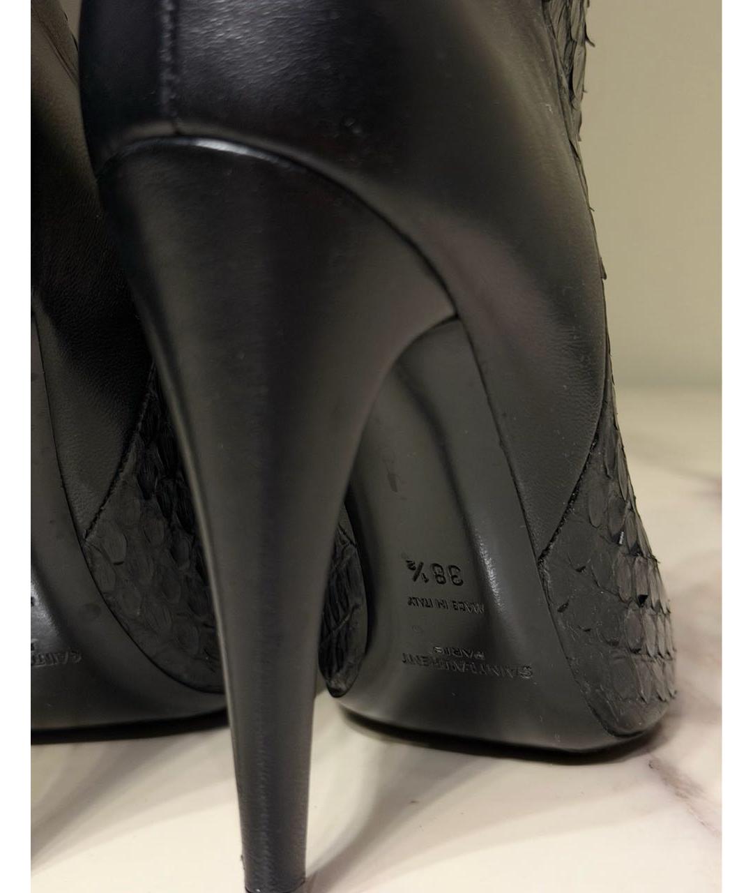 SAINT LAURENT Черные кожаные ботильоны, фото 5