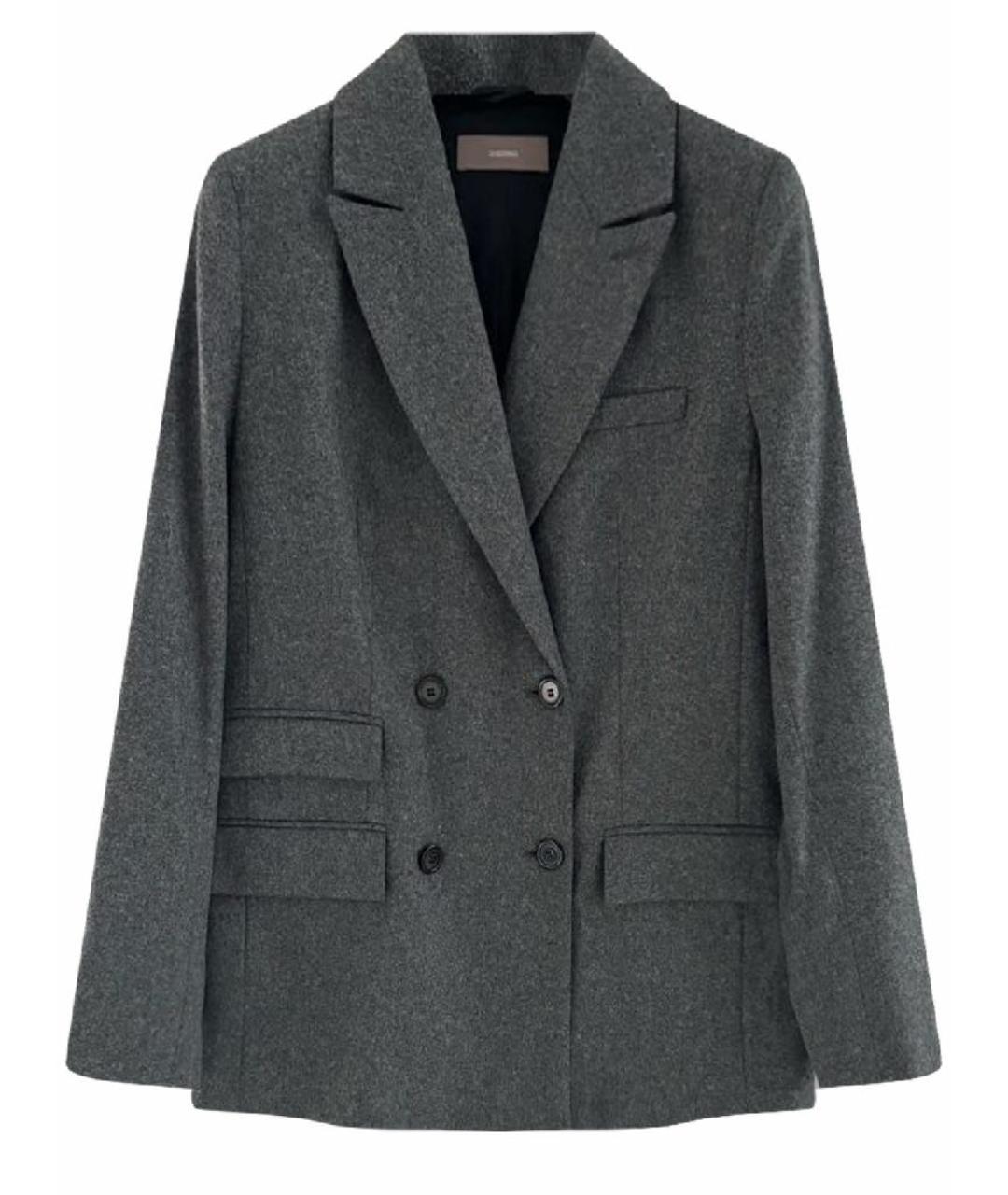 12 STOREEZ Серый шерстяной жакет/пиджак, фото 1