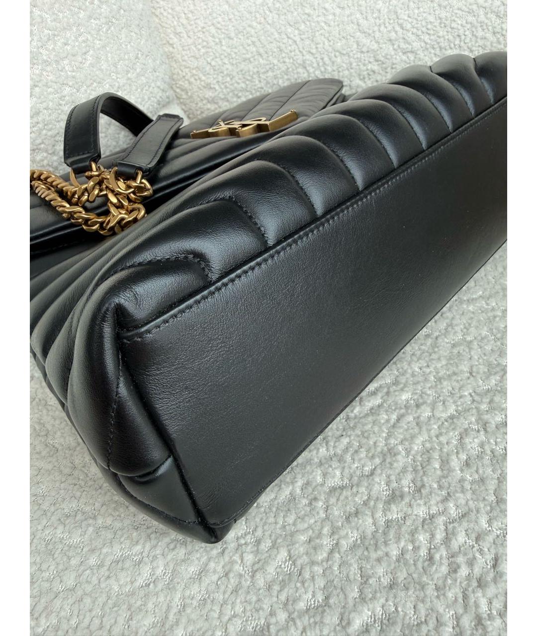 SAINT LAURENT Черная кожаная сумка через плечо, фото 3