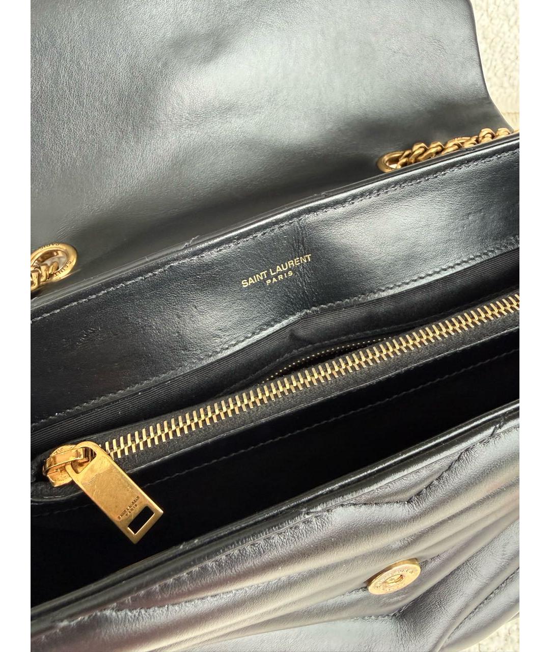 SAINT LAURENT Черная кожаная сумка через плечо, фото 6