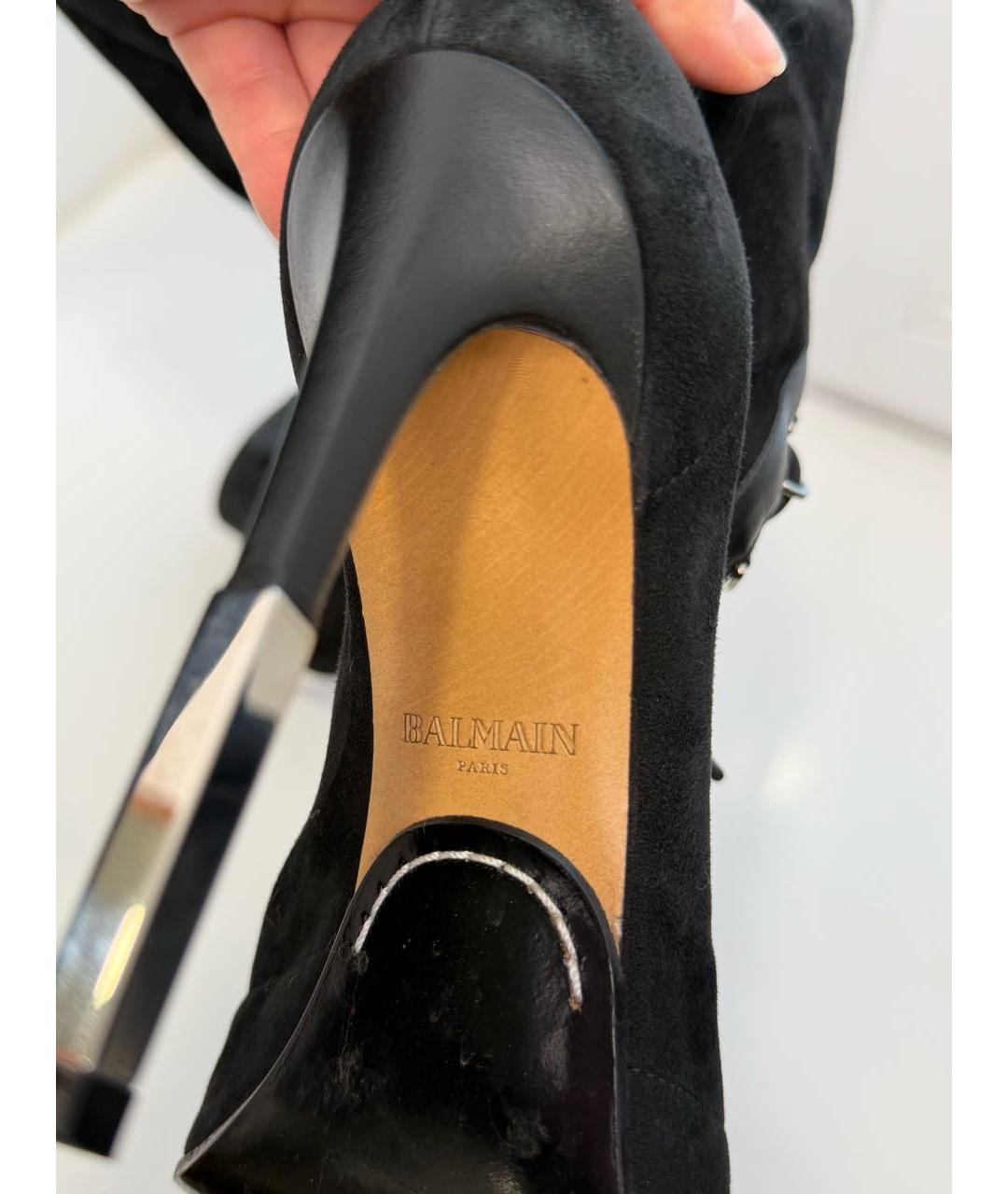 BALMAIN Черные замшевые ботфорты, фото 7