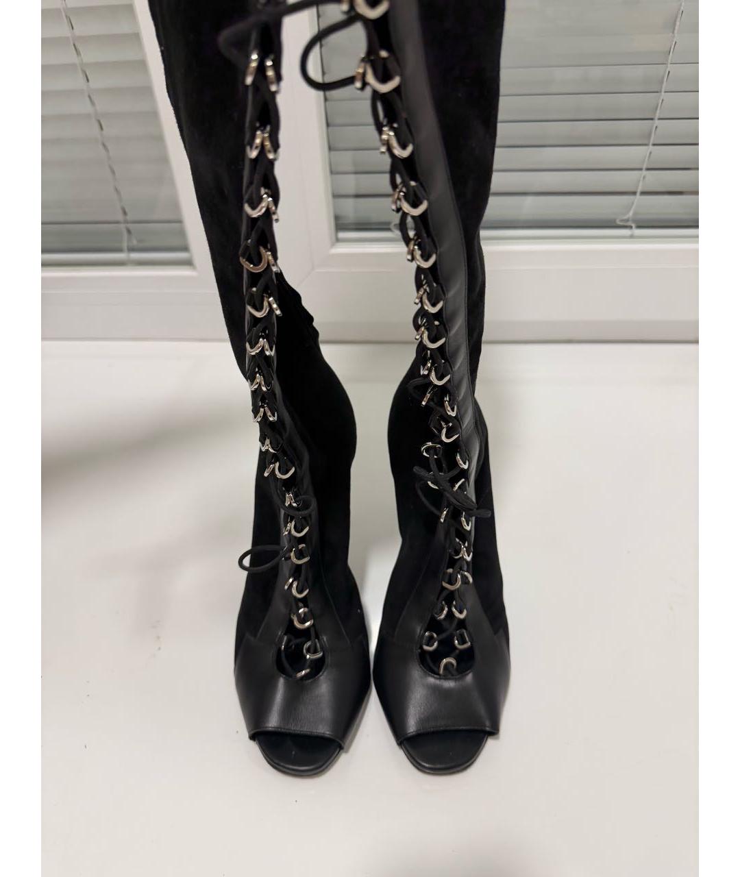 BALMAIN Черные замшевые ботфорты, фото 2