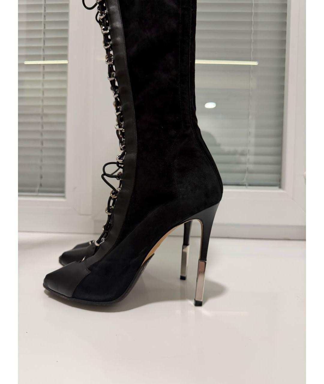 BALMAIN Черные замшевые ботфорты, фото 5