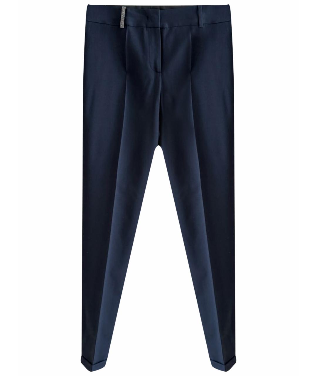 FABIANA FILIPPI Темно-синие шерстяные брюки узкие, фото 1