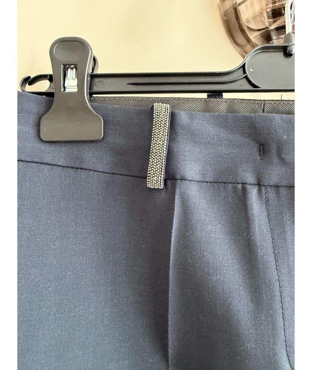 FABIANA FILIPPI Темно-синие шерстяные брюки узкие, фото 4