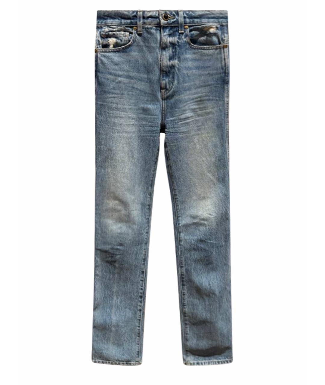 KHAITE Голубые хлопковые прямые джинсы, фото 1