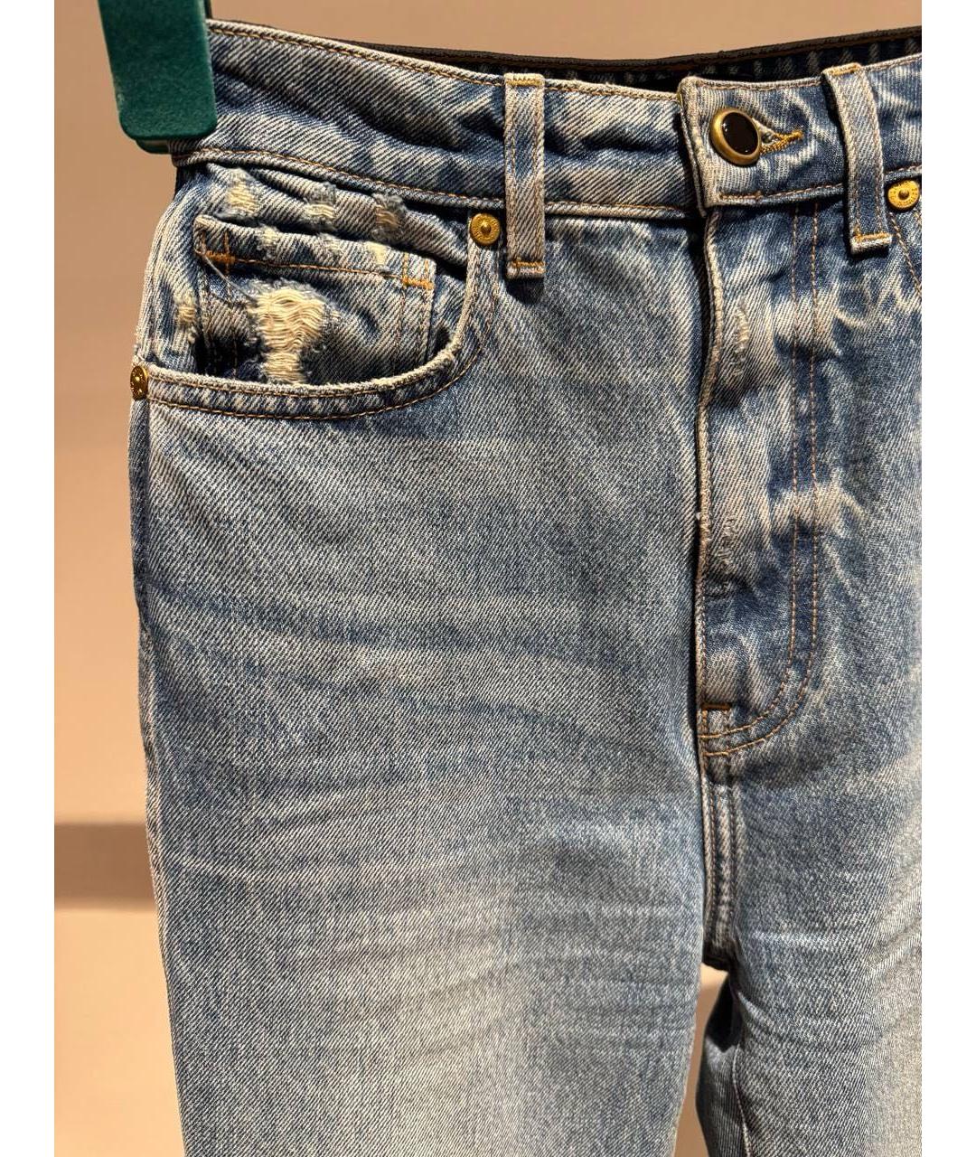 KHAITE Голубые хлопковые прямые джинсы, фото 4