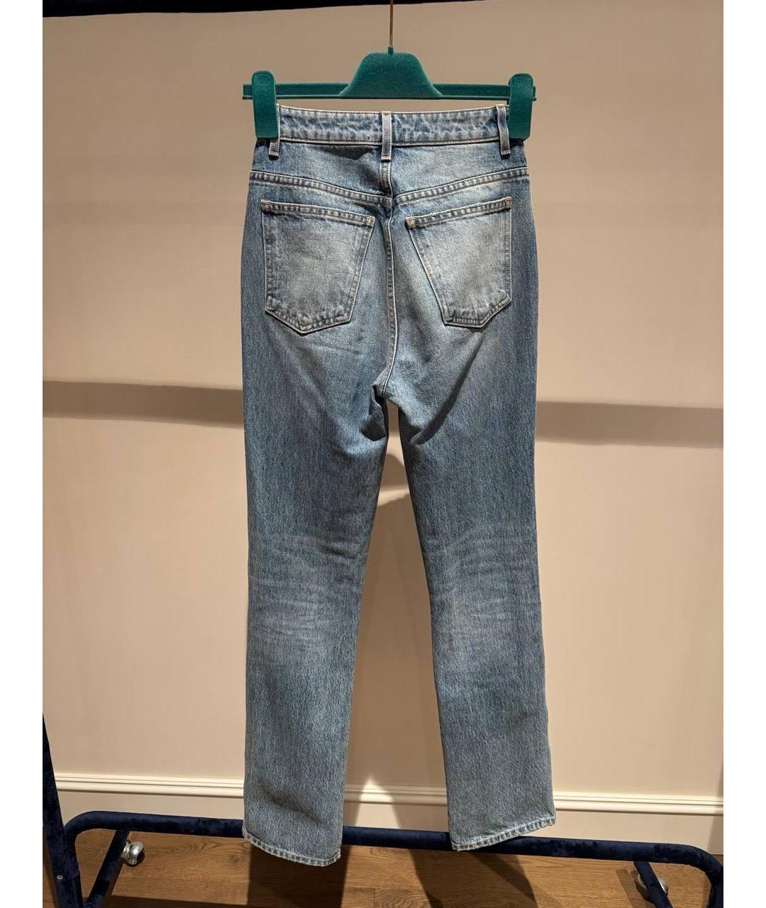 KHAITE Голубые хлопковые прямые джинсы, фото 2