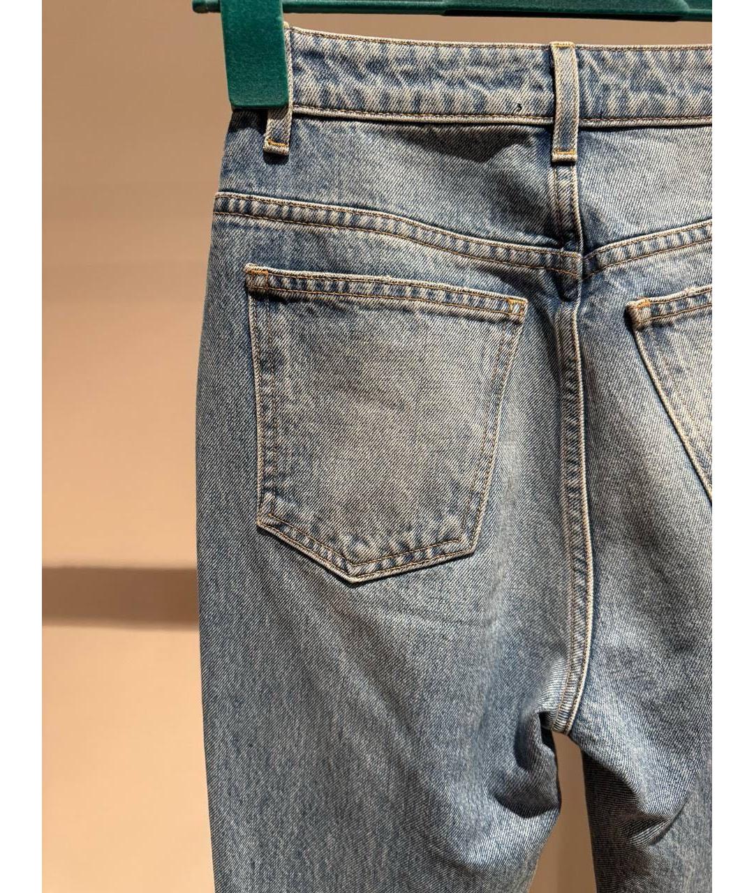 KHAITE Голубые хлопковые прямые джинсы, фото 5