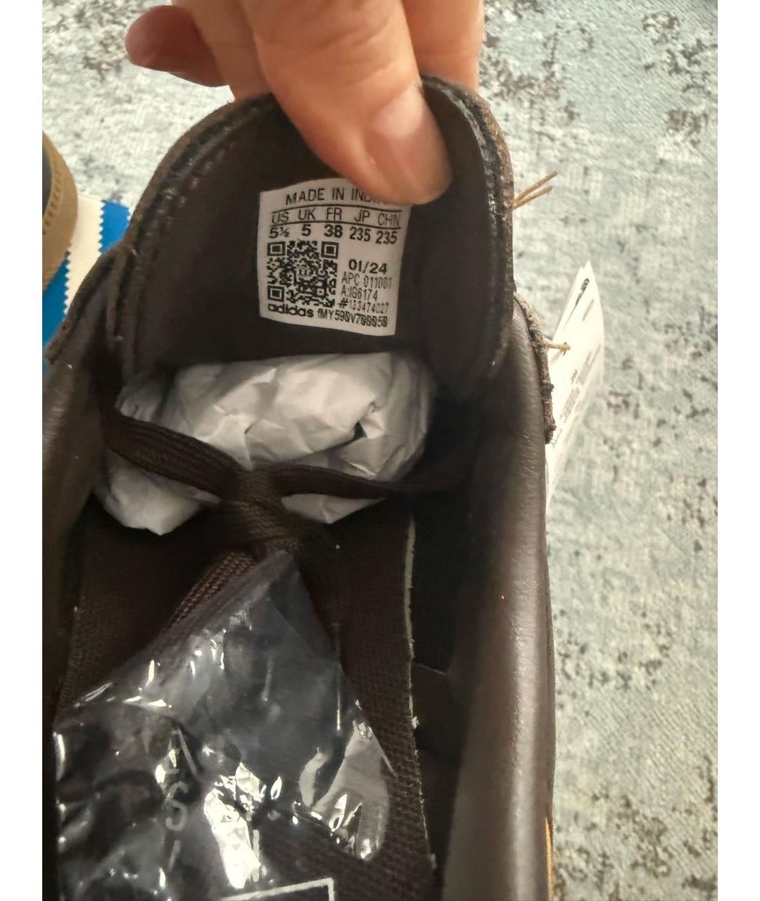 ADIDAS Коричневые кожаные кеды, фото 3